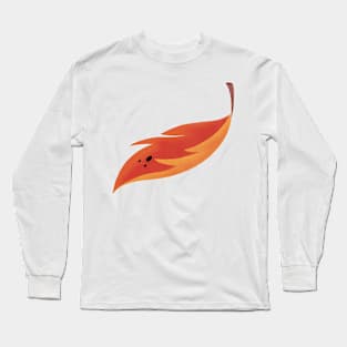 Falling Autumn Leaf Illustration Long Sleeve T-Shirt